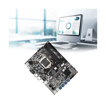 Дънна платка за майнинга B75 8GPU + процесор + 4 GB DDR3 оперативна памет на 1600 Mhz cpu + 128 Г SSD Поддръжка на LGA1155 2XDDR3 MSATA дънна Платка за майнинга B75 8USB