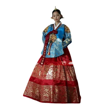 Прекрасна Корейски Традиционен Сватбен Костюм Ханбок за Младоженци Корейското Кралско Рокля За Специални Случаи Ретро Размер Дрехи По Поръчка