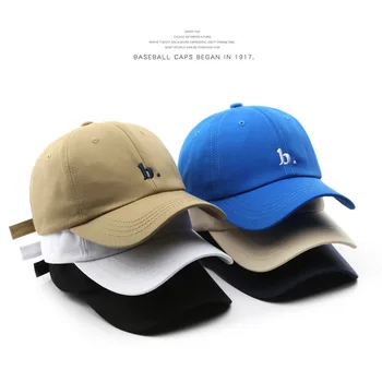 Модерна шапка SLECKTON с бродирани буква b, памучен бейзболна шапка за жени и мъже, лятна солнцезащитная шапка, ежедневни бейзболни шапки унисекс