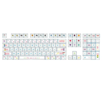 Капачки за комбинации 108 PBT Keycaps XDA, пълен набор от капачки за ключове, зацапани с боя, за геймърска механична клавиатура