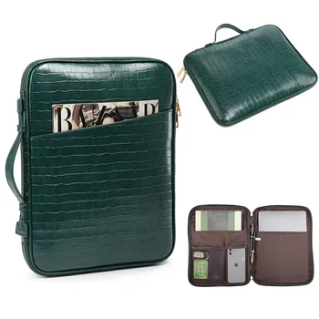 Офис женствена чанта за лаптоп с крокодиловым модел, кожена чанта за файлове за IPAD, модни папка за документи с формат А4