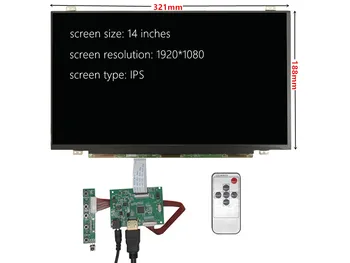 14-инчов IPS LCD-дисплей с висока разделителна способност на Монитора такса за дистанционно управление на водача, HDMI за Raspberry Pi 3 Orange Pi