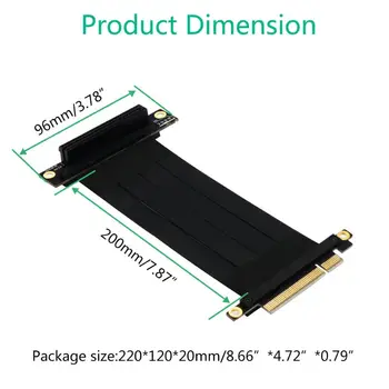20 см PCI-E 8X Удължител за Стойка PCI, PCIe удължителен кабел Адаптер Кабел Интерфейсен кабел за Щранг На 90 Градуса Адаптер