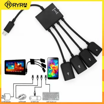 RYRA 4 порт Micro USB OTG 4 port хъб захранващ Адаптер за зареждане на OTG кабел за смартфон с Android таблети Висока скорост