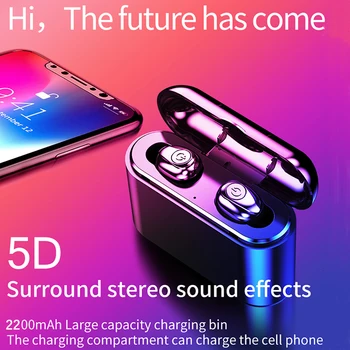 X8-auriculares TWS, безжична по Bluetooth, водоустойчив мини-стерео слушалки 5D хендсфри с акумулаторна батерия 2200 mah за смартфони