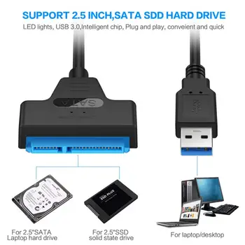 Кабел за твърд диск Бърз пренос на Преносим гъвкав кабел-конвертор USB3.0 до 2,5-инчов SATA SSD Канцеларски материали