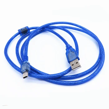 USB 2.0 Тип A Съединители Mini 5 ПЕНСА Съединители Mini 5 ПЕНСА USB Кабел Фолио + Сплетен Екранировка Синьо 30 см 50 см и 100 см от 1,5 m на 1,8 m, 3 m, 5 m 10 m 10 бр./лот