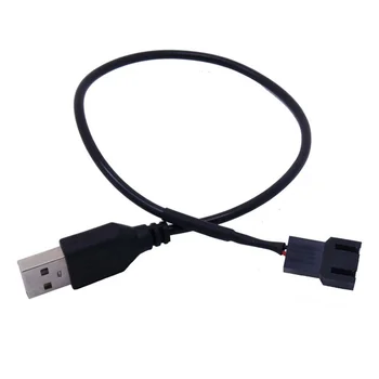 USB КЪМ 4Pin/3Pin Компютърен Вентилятору Кабел-адаптер От 5 До 12 В Съединителя на захранващия кабел 3pin или 4pin Вентилатор КЪМ USB адаптер 30 см