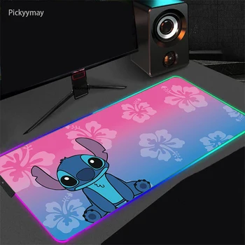 Геймърска подложка за мишка с RGB led подсветка, голям компютърен подложка за мишка, килим за геймъри, сладък cartoony подложка за мишка, настолни игри постелки с подсветка
