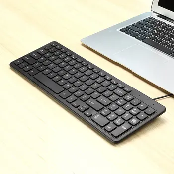 Проводна USB-клавиатура, удобни и тихи шоколадови клавишите, здрава ультратонкая кабелна компютърна клавиатура за PC
