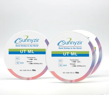 Sunnyzir UT Plus Многопластова въглероден цирконий с отворена система (98 мм) Стоматологични материали за зъботехническа лаборатория CAD /CAM