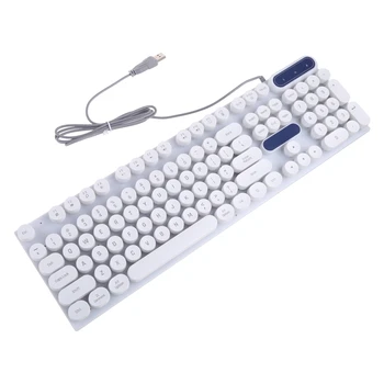 104 кръгла капачка за комбинации Светещ клавиатура без звук с набор от мишката пънк ретро клавиатура