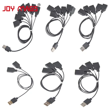 Висококачествени аксесоари JOY MAGS, черен, от един до седем USB портове за комплект led лампи