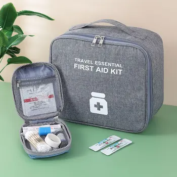 Домашната аптечка за първа помощ, чанта за съхранение на лекарства с голям капацитет, преносим пътната аптечка, чанта за оцеляване, пътна чанта за кола, къмпинг
