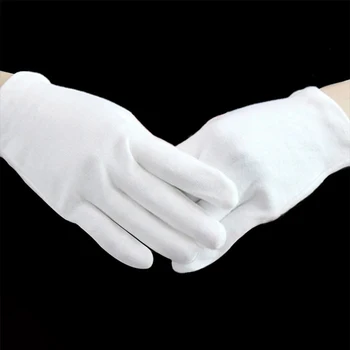 1 чифт бели ръкавици, памучни, работни ръкавици, етикет, на церемониалния на качеството, проверка за бижута, ръкавици