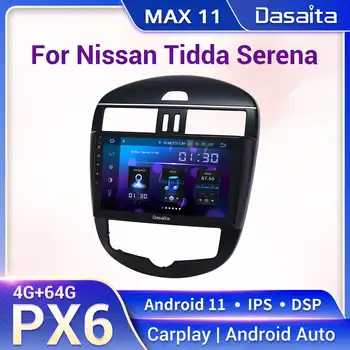Dasaita Android11 Мултимедиен плеър за Nissan Tiida 2011-2014 Стерео Android Авто Carplay 10,2 
