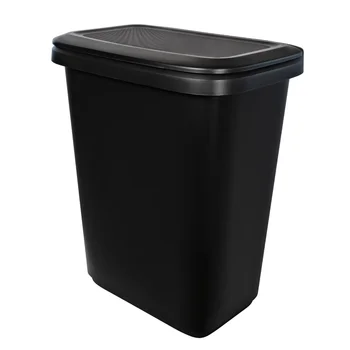 Двухфункциональное пластмасови разделено кухненско кофа за боклук XL капацитет 20,4 литра, черно