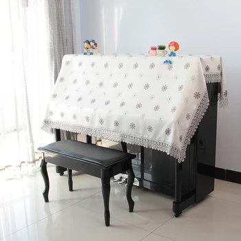 Градинско кърпа за пиано от памук и лен, едно малко дърво, калъф за пиано с фин цветен модел, бельо украшение от прах