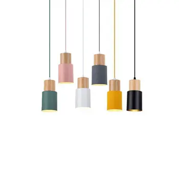 Съвременната простота, led окачен лампа E27 Macaron, скандинавските висящи лампи, декорация за дома Macaron, окачена лампа