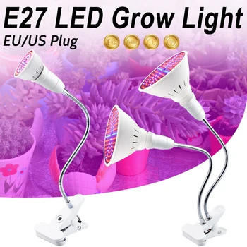 Фитолампа Led Пълна Гама от LED E27 Grow Light EU US Plug Растителната Лампа За помещения Фитолампа, Разсад, Цветя Фитолампа Расте Палатка Кутия