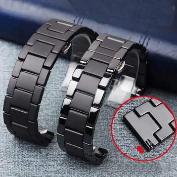 Черен мат керамичен каишка, подходящ за гривната Huawei GT2 glory smart watch B5, който е подходящ за веригата Armani часовници