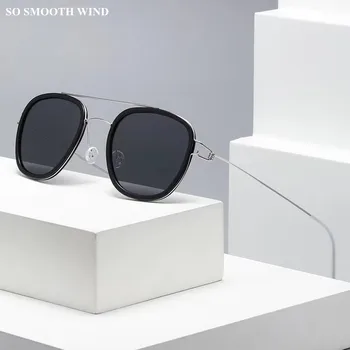 Слънчеви очила датски марка 8205, мъжки двухлучевые ретро квадратни рамки, титанов безвинтовые слънчеви очила, предписани оптични очила