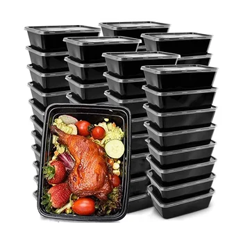 Съдове за готвене и хранене в 50 опаковки, за многократна употреба, контейнери за храна, пластмасови кутии за bento, обяд кутии за съхранение на храна