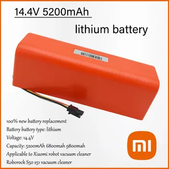 Подмяна на батерията (отнася се за Xiaomi robot roborock S50, s51, S55) литиево-йонна батерия 5200 mah робот-прахосмукачка
