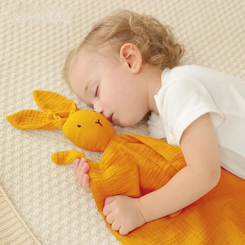 Детски памучни муслиновое юрган, меки новородените, спящи кукли, модни детски играчки за сън, успокояващ кърпи, престилки