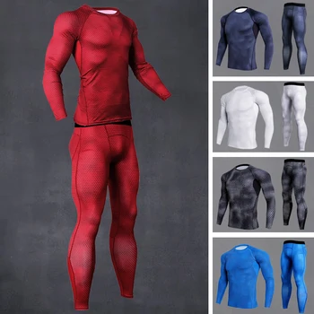 2019 Мъжки компресия 3D комплекти за джогинг, ризи, баскетболно майк, спортни къси панталони чорапогащи, гамаши