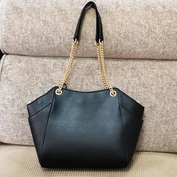 Дамска чанта с кръстосан дизайн от изкуствена кожа, чанта от веригата, дамска ръчна чанта на рамото, голяма чанта на верига.
