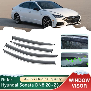 4x Автомобилни Сенници на прозорците за Hyundai Sonata DN8 2020 2021 2022 2023 Автоаксесоари Сенници Слънчеви Дъждовни Дим Очила Защитни Дефлектор