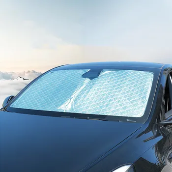 Сгъваема Сенника На Предното Стъкло На Превозното Средство За Tesla, Модел 3 Модел Y Утолщает На Предното Стъкло, Защитата От Ултравиолетови Лъчи, Козирка, Слънцезащитен Крем