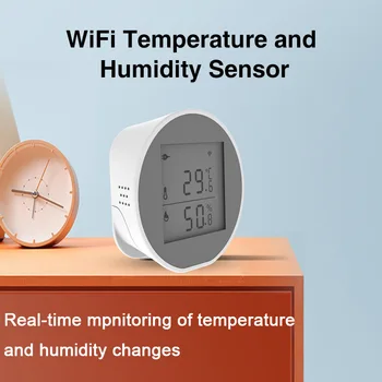 Графити умен WiFi термометър Безжичен начало сензор за влажност на аларма за висока и ниска температура на Батерията USB захранване
