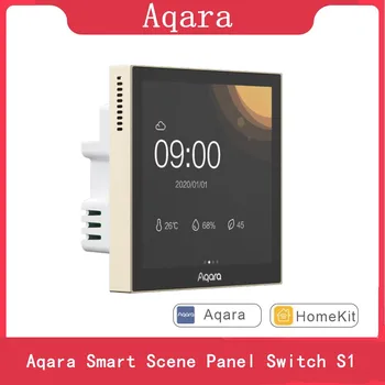 Aqara Smart Scene Panel Превключвател S1 сензорен екран HomeKit Управление на глас / светлина AI преминете Работа с приложението Mi Home Mijia Homekit