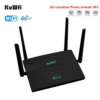 KuWFi 4G CPE WiFi Рутер, Точка за Достъп до СИМ-карти CAT4 32 Потребителя rj-45 WAN LAN Високоскоростен Безжичен Модем LTE Ключ с 4 Външни Антени