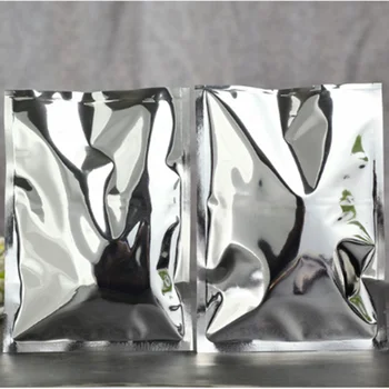 100 бр., 24x37 см, сребристи торбички от алуминиево фолио, термосвариваемый / отгоре открит алюминизированный пластмасова опаковка, опаковка за съхранение на продукти, устойчиви на аромата