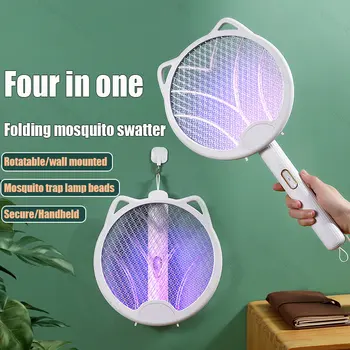 Нова сгъваема електрическа мухобойка от комари, акумулаторна, здрав домакински мухобойка от комари, мухобойка, литиева батерия