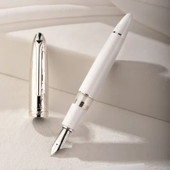HongDian N6 Бяла Поршневая Писалка От Смола EF/F/Дълъг Нож Съвет Красива Торпеда Облак оборудване запечатване на Кутията Бизнес Офис Писмо