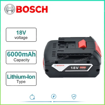 Акумулаторна литиево-йонна Батерия Bosch 18V 6.0 AH 18V Резервна Батерия Преносима Подмяна на BAT609 BAT618G