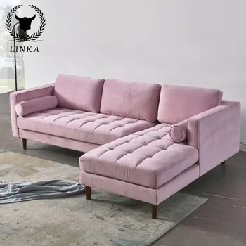 Модерен минималистичен мрежест червен творчески секционни диван L-образен диван-комплект Мебели Ъгъл на мека мебел по поръчка