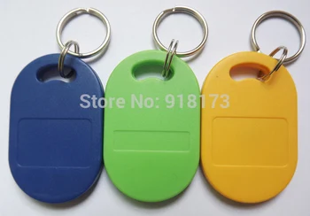 1000шт RFID ключодържатели 13,56 Mhz безконтактен ABS ключ ic тагове Белег Пръстен nfc 1k Презаписваем китай Fudan S50 1K чип син жълт зелен