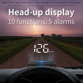 Автоматично HUD дисплей OBD2, бордови компютър, проектор на предното стъкло, авто цифров дисплей скоростомер, автомобилни аксесоари