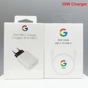 Google 30 W, Бързо Зарядно Устройство EU Quick Charge Пътен Usb Адаптер C Към Кабел Type C За Google Pixel 7 6 5 Pro 6A 5A 4A 3A XL 4XL