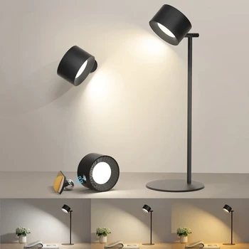 Тъч дистанционно управление LED USB акумулаторна настолна лампа със завъртане на 360 градуса, магнитни безжични настолни лампи, монтиран на стената нощна светлина за дома спални
