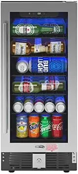 Вграденият мини-хладилник за храни и напитки с 3 Стъклени рафтове, като от неръждаема стомана, led осветление за дома, Офиса