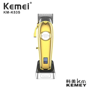 Машинка за подстригване за коса Kemei, Usb акумулаторна машина за подстригване, маслена глава за подстригване на коса, LCD дисплей, мъжки, електрически нож за коса
