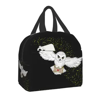 Термоизолированная чанта за обяд с полет от сови, на Хелоуин, женска магическа преносим чанта за обяд, чанта за работа, училище, пътуване, кутия за съхранение на продукти