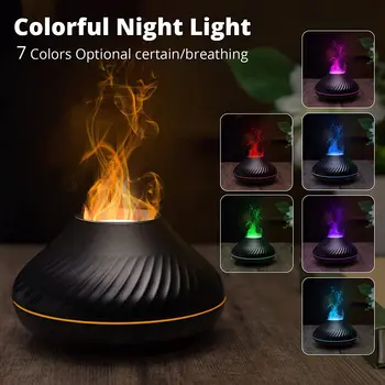 Ароматни дифузор с вулканичен огън, лампа за етерични масла, 130 мл, USB преносим овлажнител за въздух с цветен ночником, аромат за дома