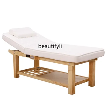 Легло за лице от масивно дърво, латекс, памук, салон за красота, специално легло за физиотерапия, регулируема масажна кушетка, масажна легло, масажна легло